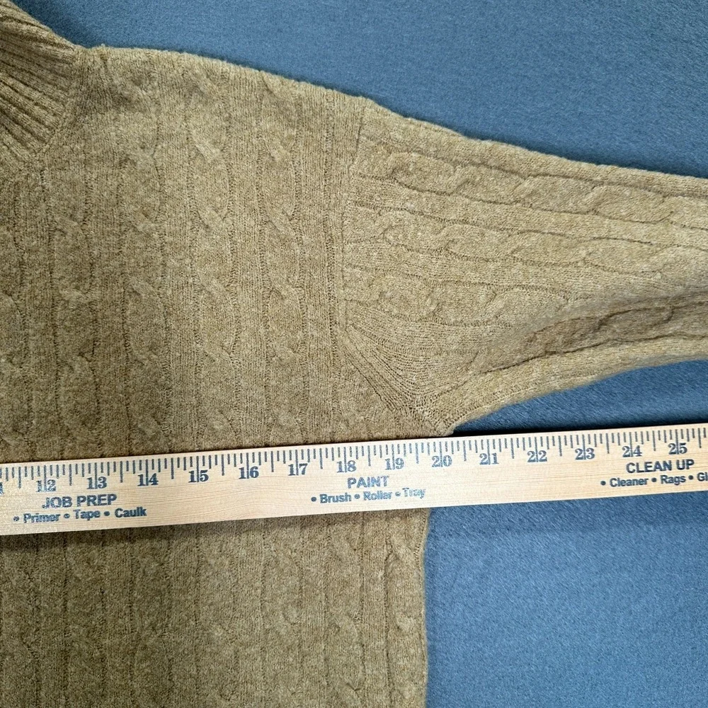 J.Crew Sweater Womens M Tan Extra Soft Cable Knit Mock Neck Long Sleeve Pullover